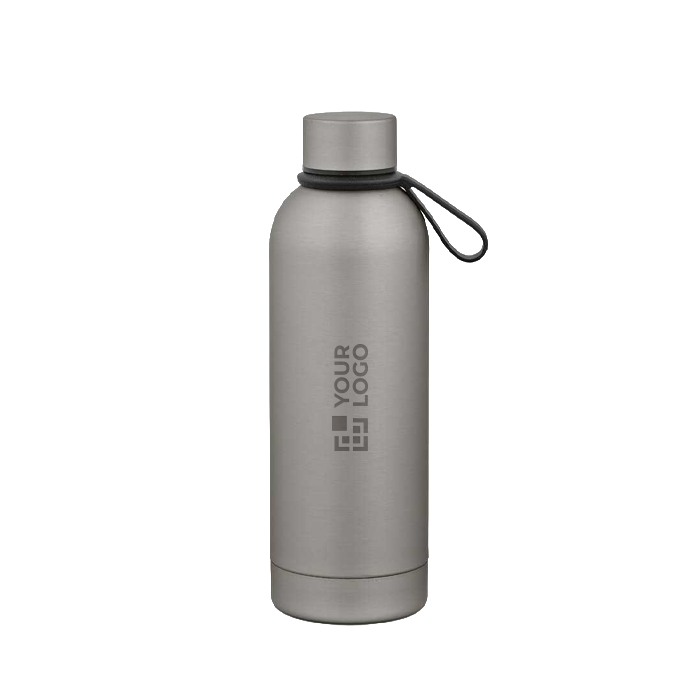 Thermosfles van gerecycled RVS met siliconen handgreep 490 ml