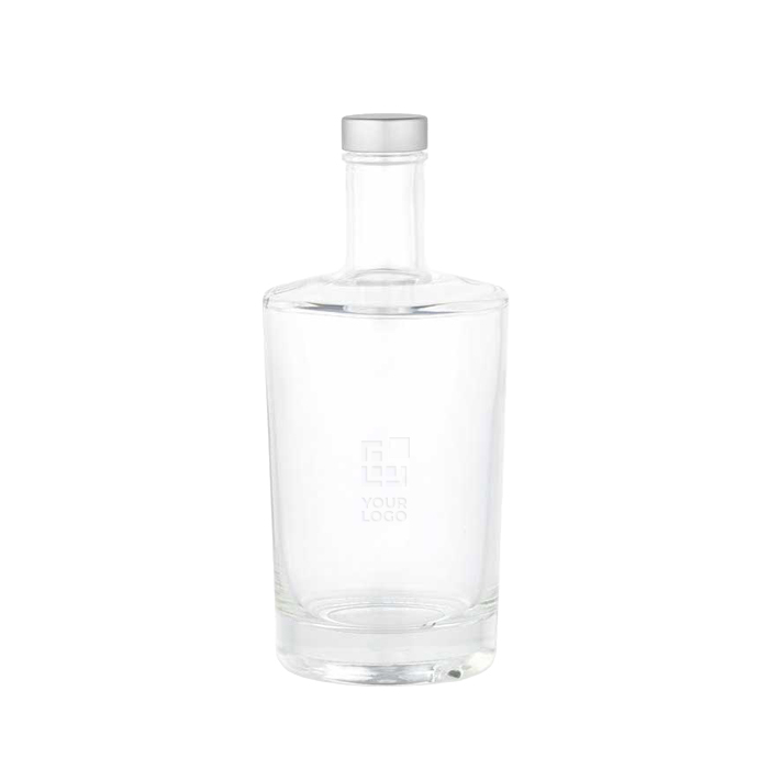 Cilindrische glazen fles met zilverkleurige lekvrije dop 540 ml