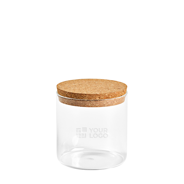 Keukenpot van borosilicaatglas met kurken deksel 500 ml