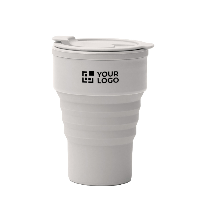 Opvouwbare siliconen beker met matte afwerking en ring 400 ml
