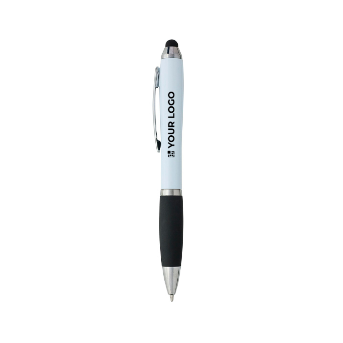 Balpen van gerecycled kunststof met stylus en zwarte inkt