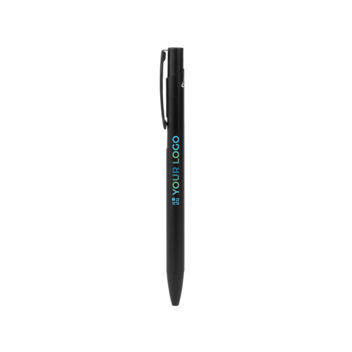 Recycled aluminium pen met matte unicolor afwerking en blauwe inkt