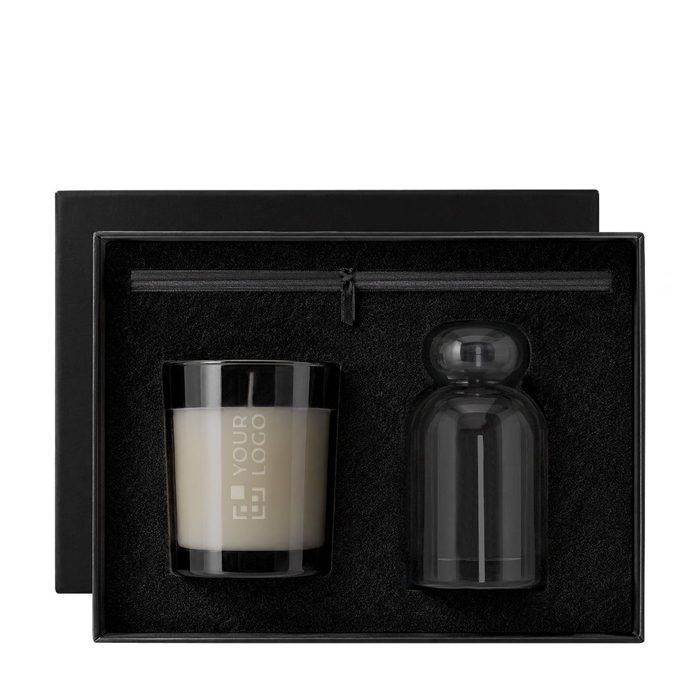Glazen geurset met diffuser van 120ml en geurkaars