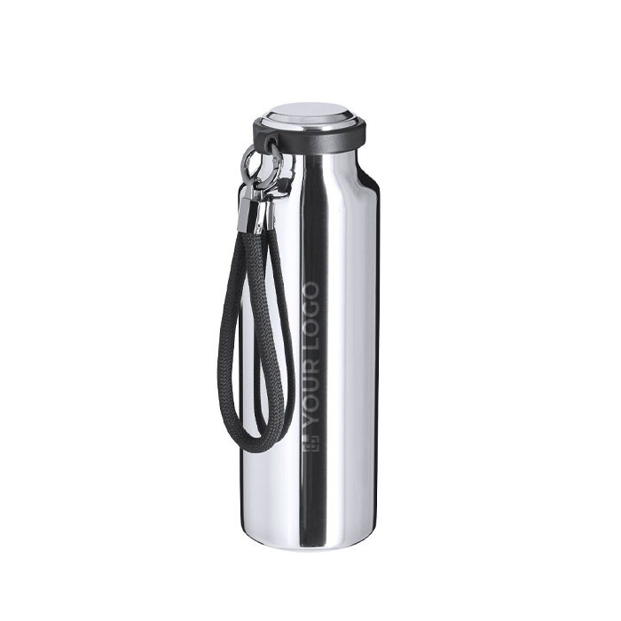 Thermosfles van gerecycled RVS met gevlochten riem 480ml