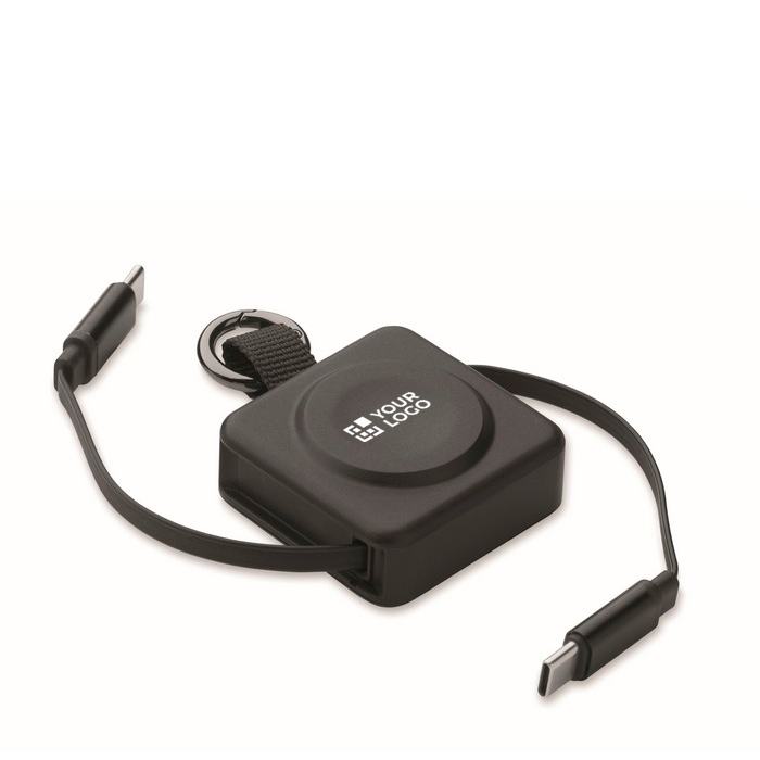 Uitschuifbare kabel met sleutelhanger, USB-C snelladen 100W