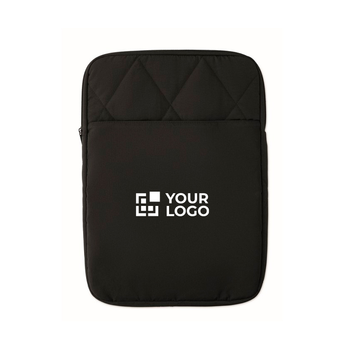 Gewatteerde nylon laptophoes met voorvak 15''