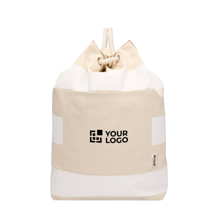 Tas van gerecycled katoencanvas met koordhandvatten 270 g/m²