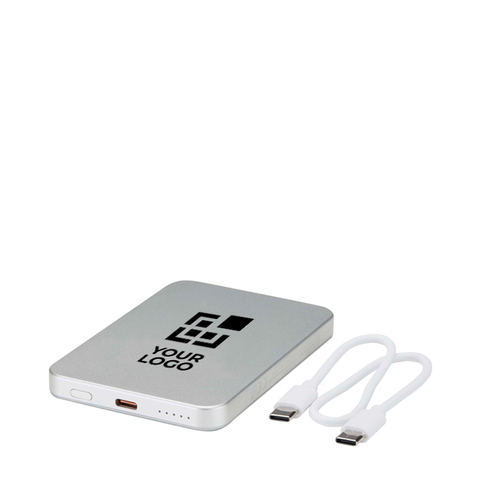 Compacte magnetische powerbank met draadloos opladen 5.000 mAh
