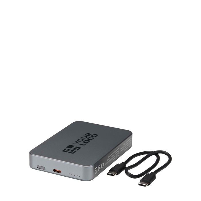 Magnetische draagbare oplader van gerecycled aluminium 10.000 mAh