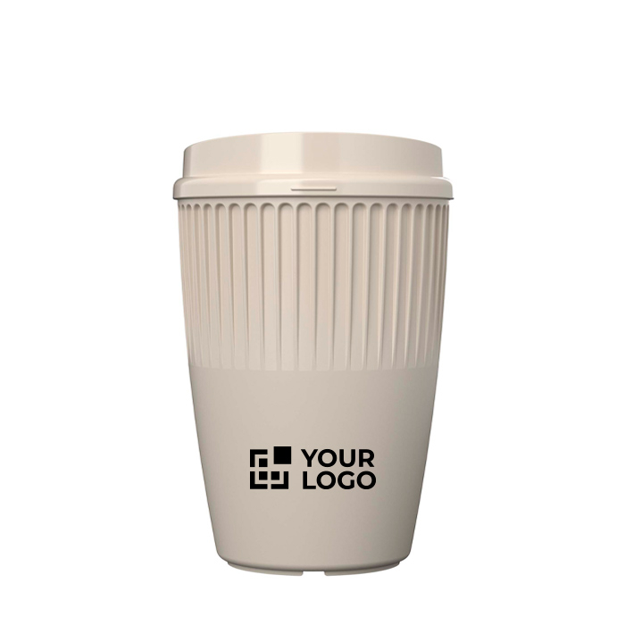 Herbruikbare beker van gerecycled kunststof met enkele wand 350 ml