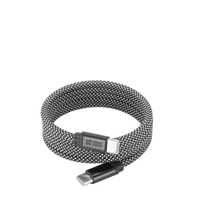 Magnetische gevlochten USB-C naar USB-C-kabel van polyester 60 W