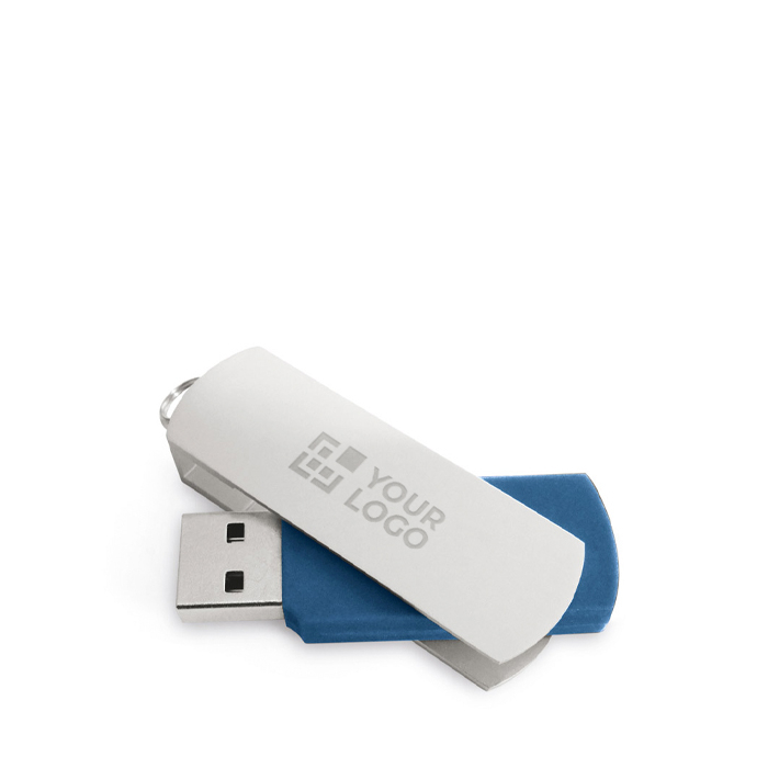 USB van kunststof met aluminium draaiclip
