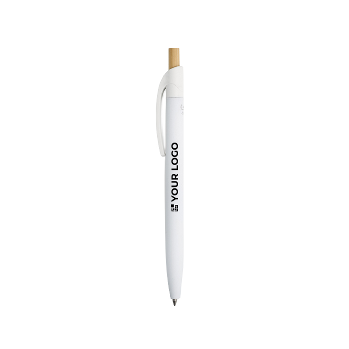Gerecyclede aluminium pen met rubbercoating, clip en blauwe inkt