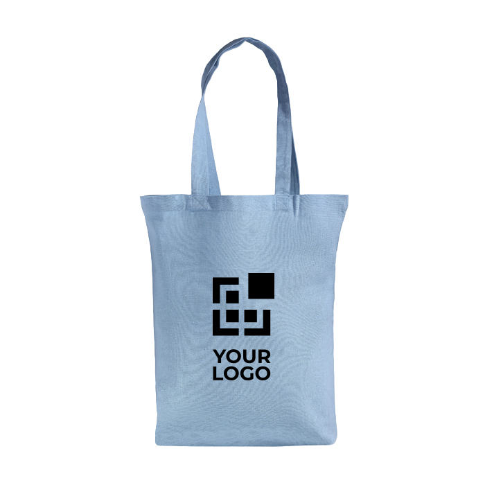 Tas van gerecycled katoen en plastic met bodemvouw 140 g/m²