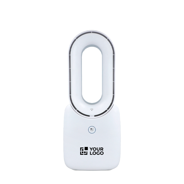 Draagbare bladloze ventilator met LED-licht in 6 kleuren en 4 standen