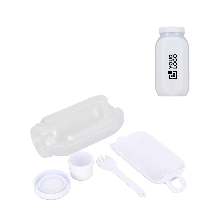 Multifunctionele lunchbox met schroefdeksel en bestek