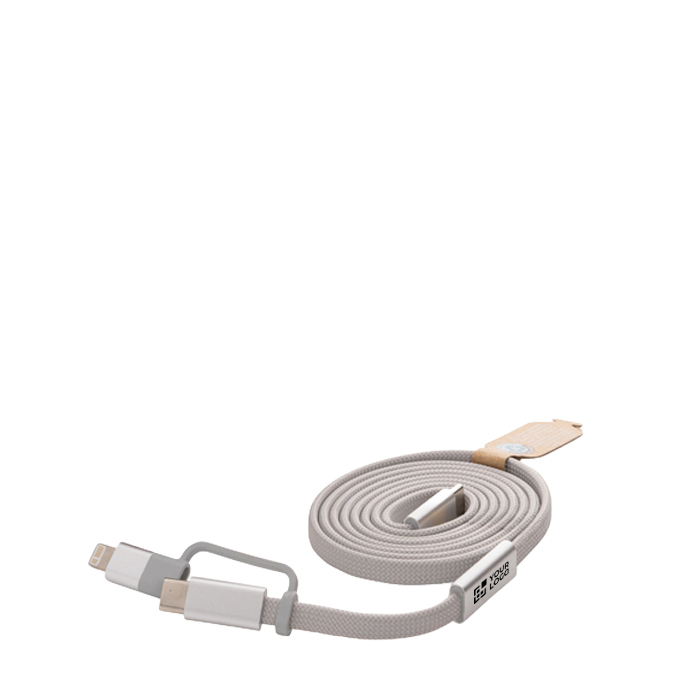 2-in-1 snellaadkabel gevlochten anti-knoop 60W 120 cm