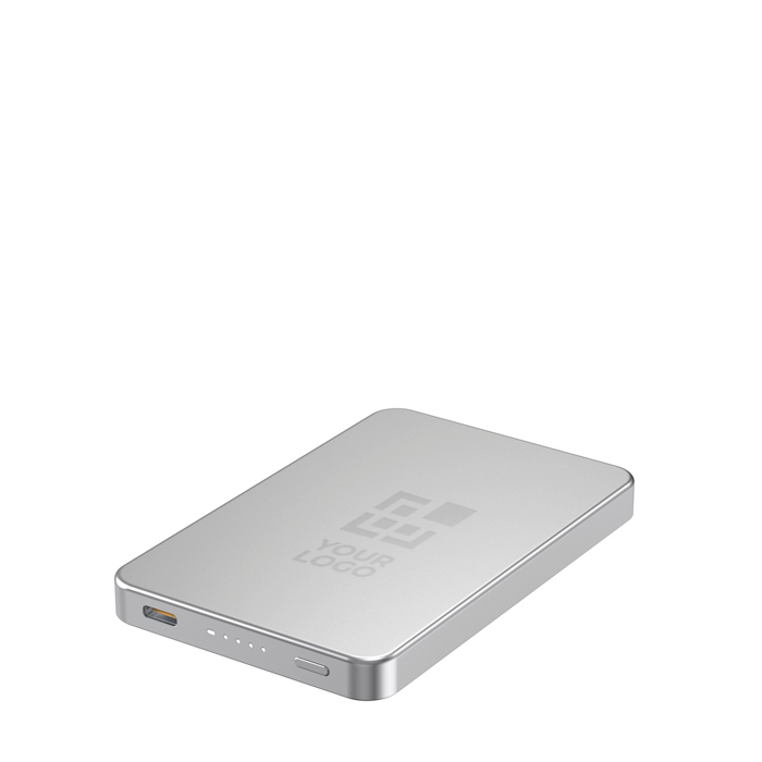 Ecologische magnetische powerbank met draadloos laden 15W 5000 mAh