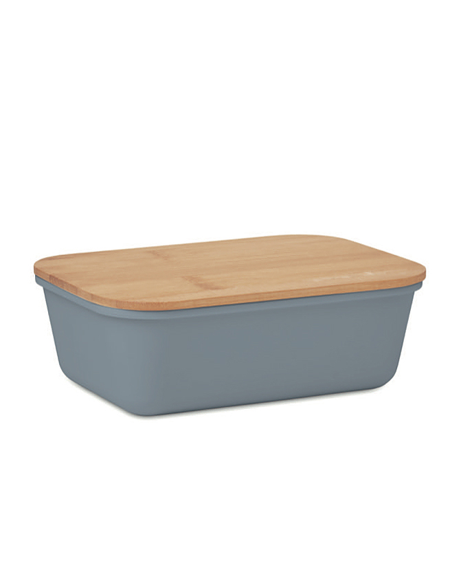 Lunchbox van PP kunststof met bamboe deksel kleur beige tweede weergave