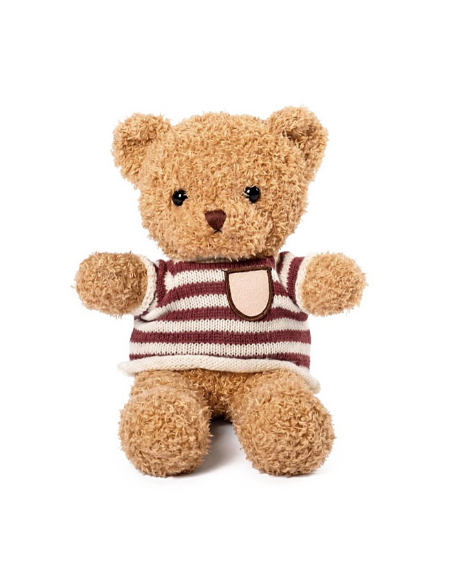 Polyester teddybeer met personaliseerbare gebreide trui