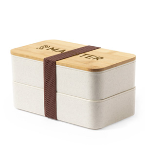 BPA-vrije broodtrommels bedrukken met bamboedeksel 1,4L Mix Duo