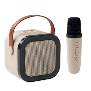 Vintage karaoke set met luidspreker, LED-lampjes en microfoon