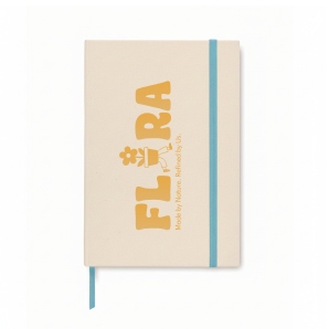 Gerecyclede hardcover A5 notitieboekjes met elastische band EcoMilk