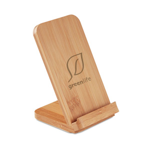Draadloze oplader natura stand draadloze oplader stand met logo